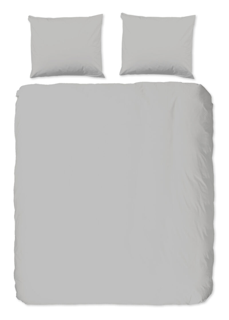 Good Morning Dekbedovertrek "uni dessin" - Grijs - (200x200/220 cm) - Katoen
