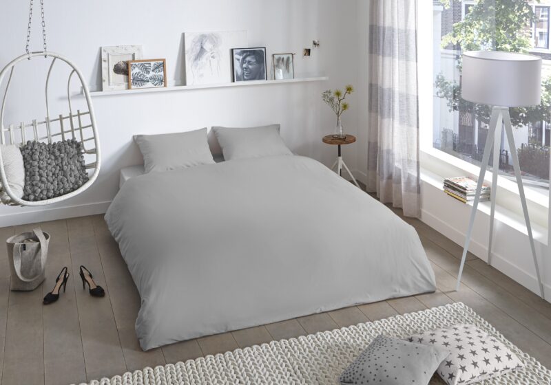 Good Morning Katoenen dekbedovertrek  "Uni L.Grey" - Grijs