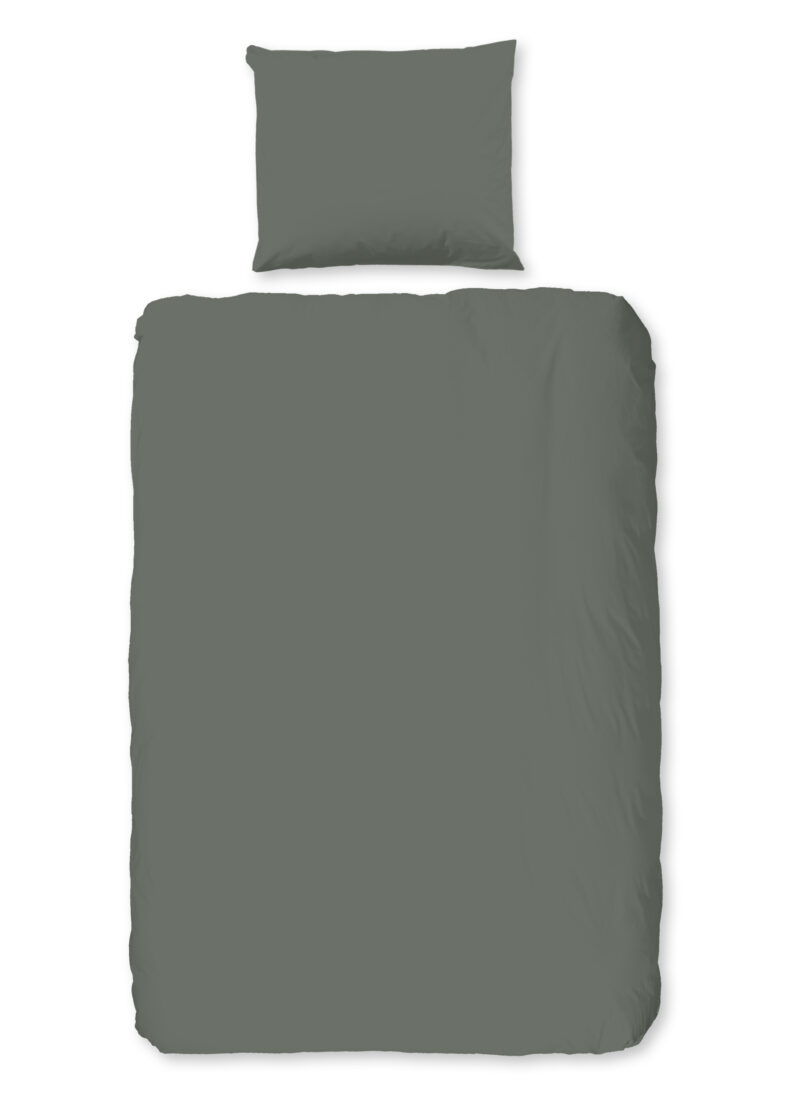Good Morning Dekbedovertrek "uni dessin" - Groen - (140x200/220 cm) - Katoen