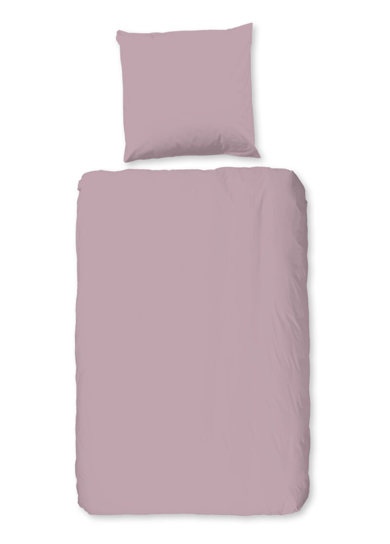 Good Morning Dekbedovertrek "uni dessin" - Roze - (135x200 cm) - Katoen