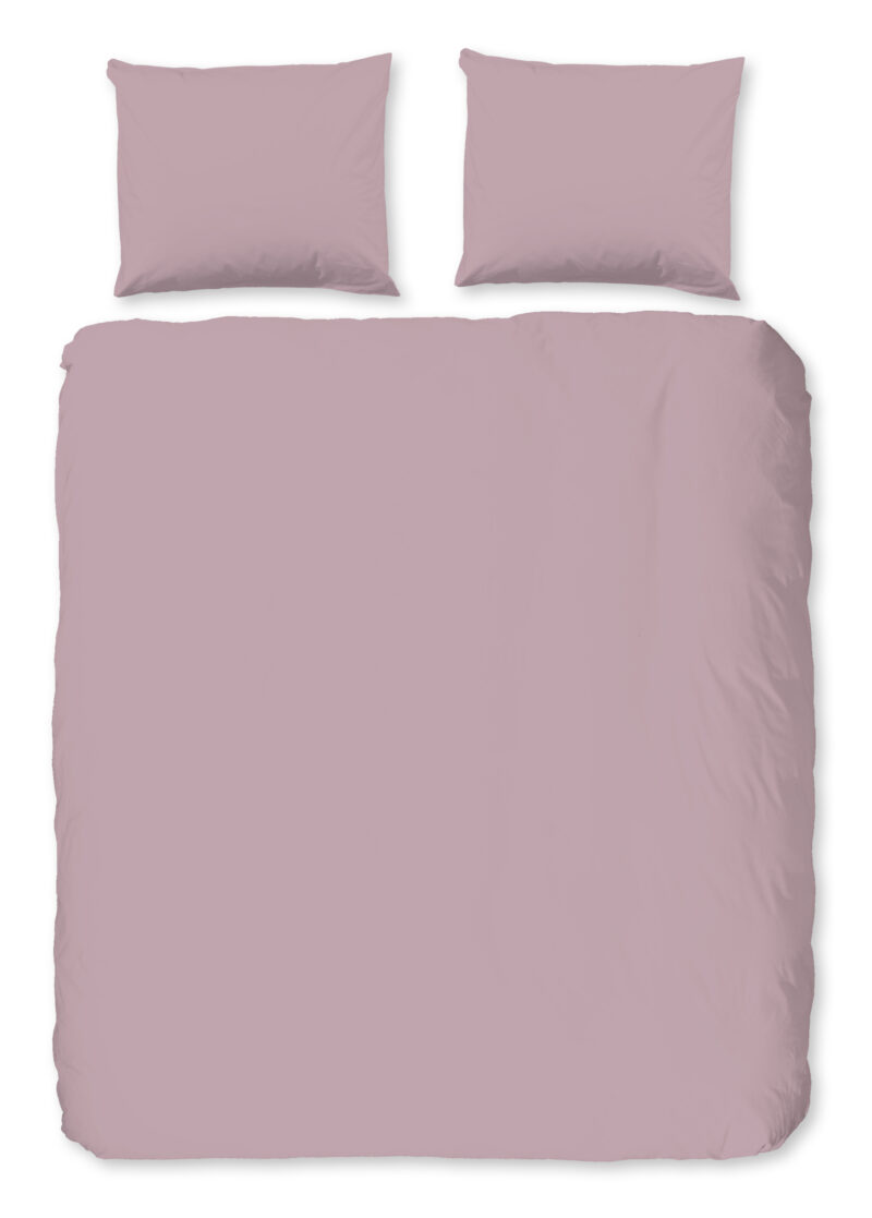 Good Morning Dekbedovertrek "uni dessin" - Roze - (200x200/220 cm) - Katoen