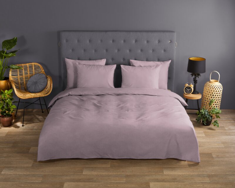 Good Morning Katoenen dekbedovertrek  "Uni Soft Pink" - Roze