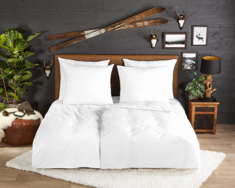 Good Morning Flanellen dekbedovertrek  "flanel uni wit" - Wit