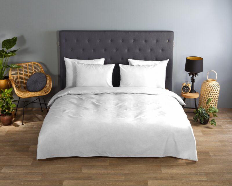 Good Morning Katoenen dekbedovertrek "uni white" - Wit