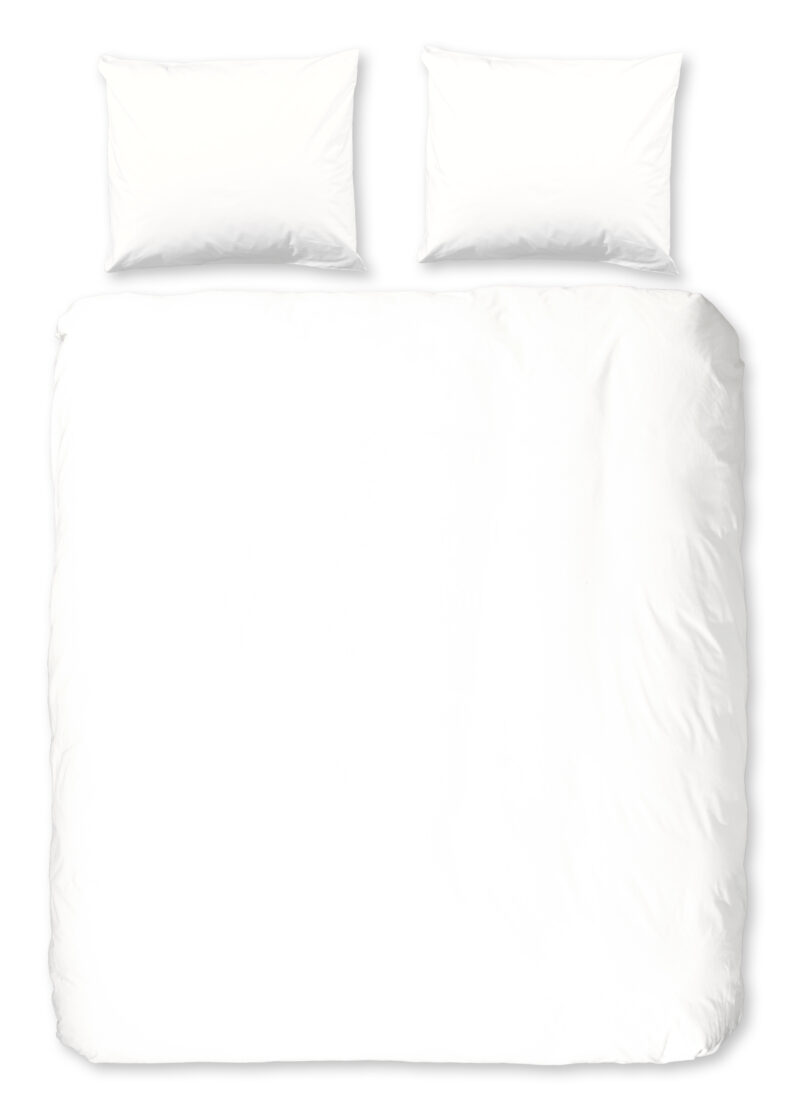 Good Morning Dekbedovertrek "uni dessin" - Wit - (200x200/220 cm) - Katoen