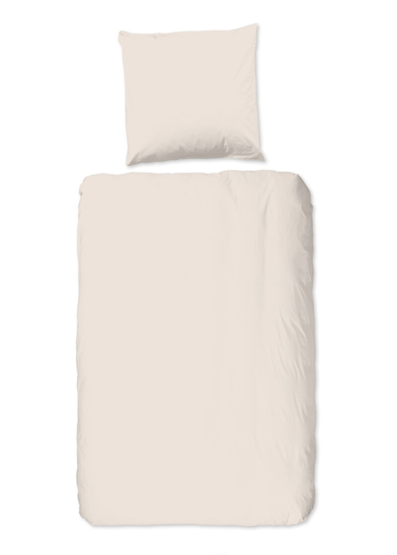 Good Morning Dekbedovertrek "uni dessin" - Zand - (135x200 cm) - Katoen