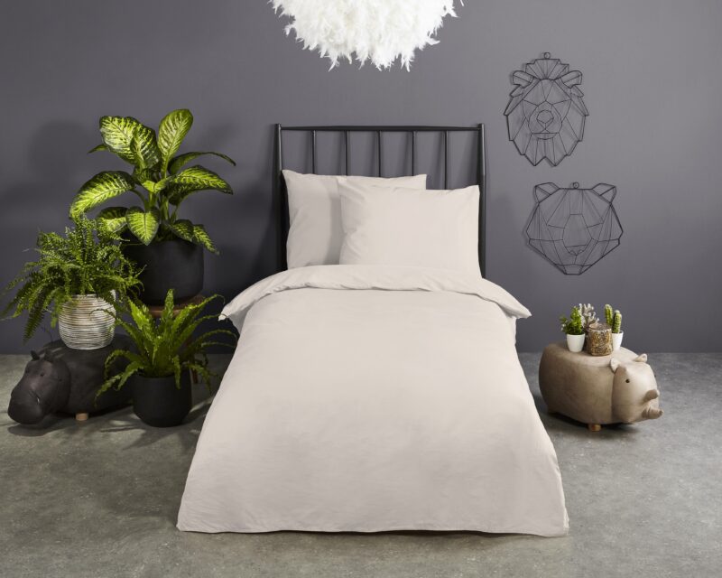 Good Morning Katoenen dekbedovertrek  "uni l.sand" - Zand