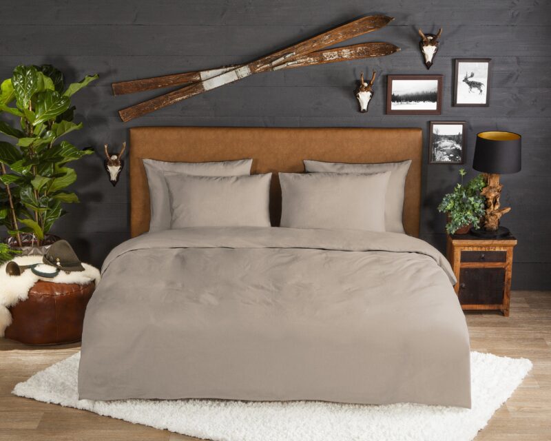 Good Morning Flanellen dekbedovertrek  "flanel uni zand" - Zand