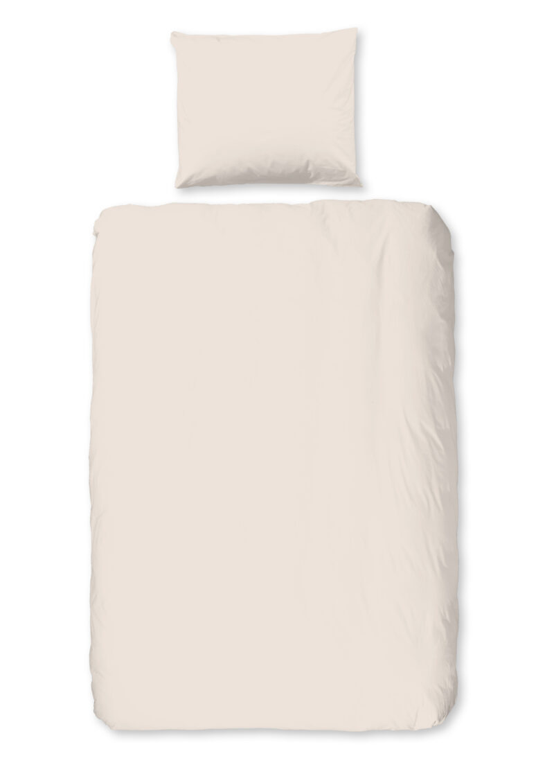 Good Morning Dekbedovertrek "uni dessin" - Zand - (140x200/220 cm) - Katoen