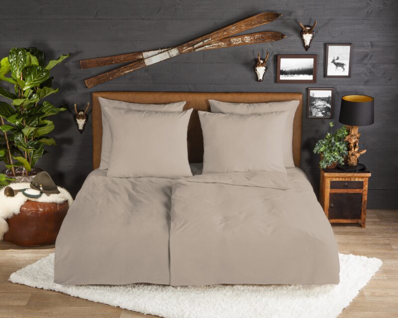 Good Morning Flanellen dekbedovertrek  "flanel uni zand" - Zand