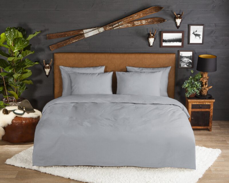 Good Morning Flanellen dekbedovertrek  "flanel uni zilver" - Zilver