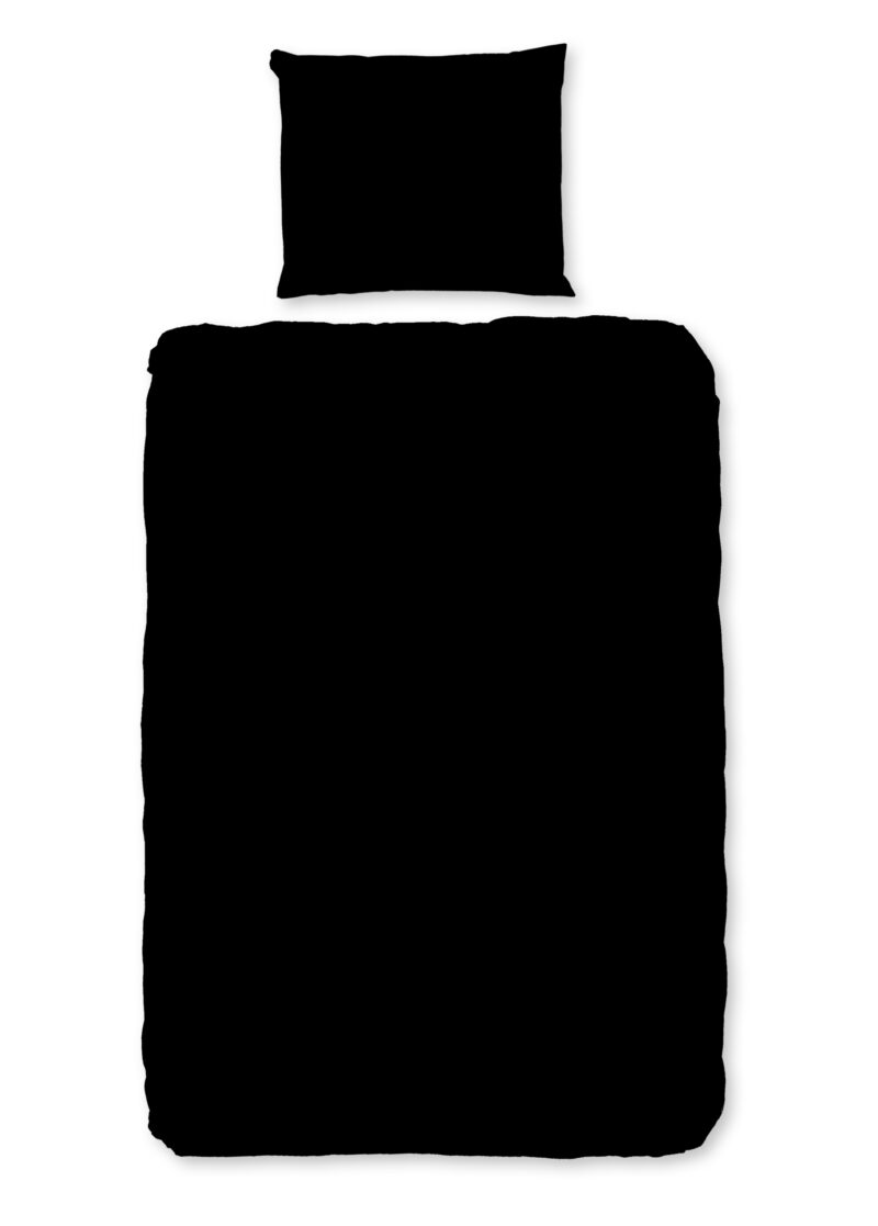 Good Morning Dekbedovertrek "uni dessin" - Zwart - (140x200/220 cm) - Katoen