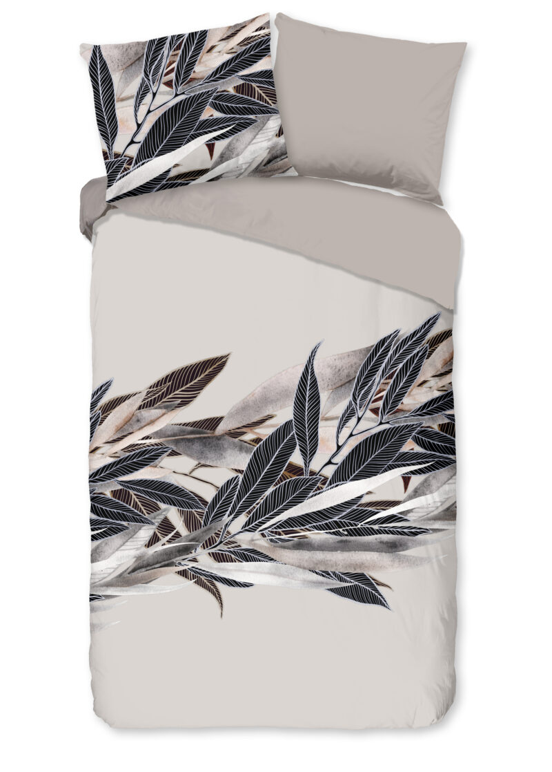 Good Morning Dekbedovertrek "veren" - Grijs - (140x200/220 cm) - Katoen