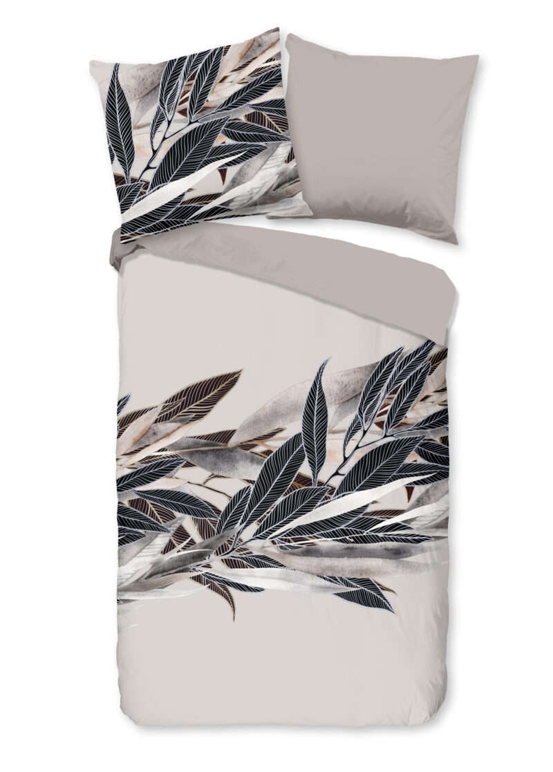Good Morning Dekbedovertrek "veren" - Grijs - (155x220 cm) - Katoen