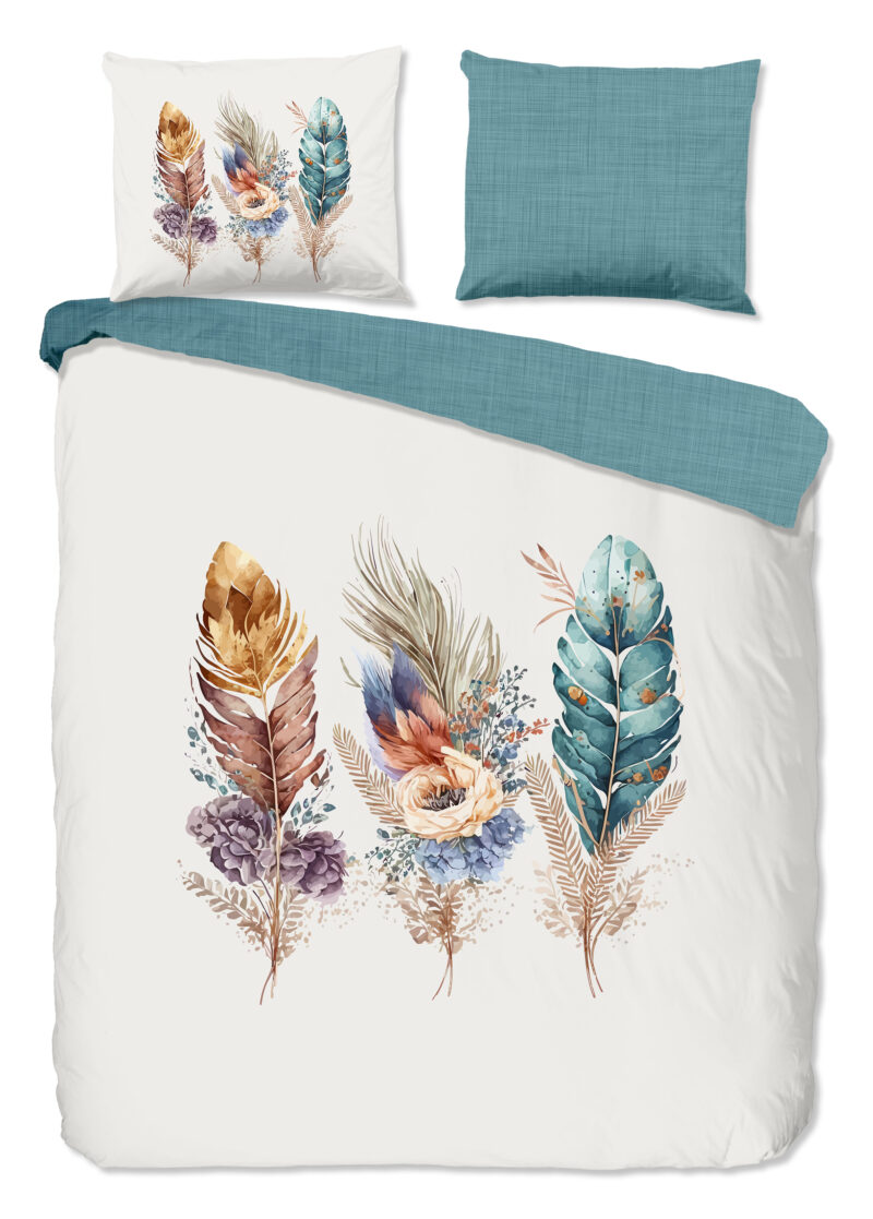 Good Morning Dekbedovertrek "veren" - Multi - (200x200/220 cm) - Katoen