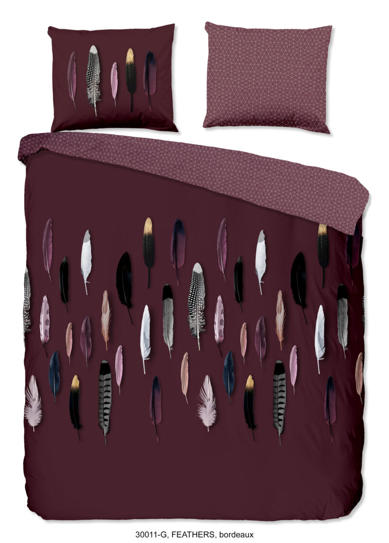 Good Morning Dekbedovertrek "veren" - Rood - (240x200/220 cm) - Katoen