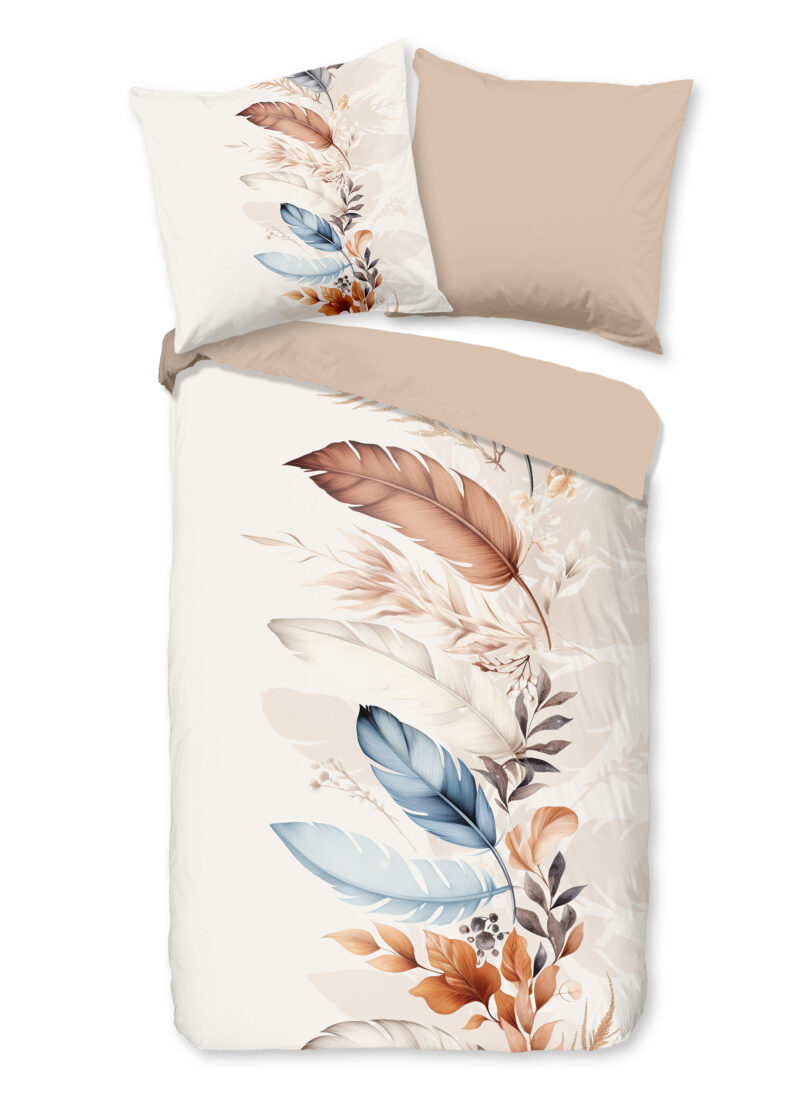 Good Morning Dekbedovertrek "veren" - Wit - (135x200 cm) - Katoen