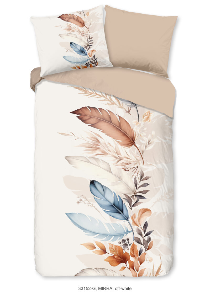 Good Morning Dekbedovertrek "veren" - Wit - (140x200/220 cm) - Katoen