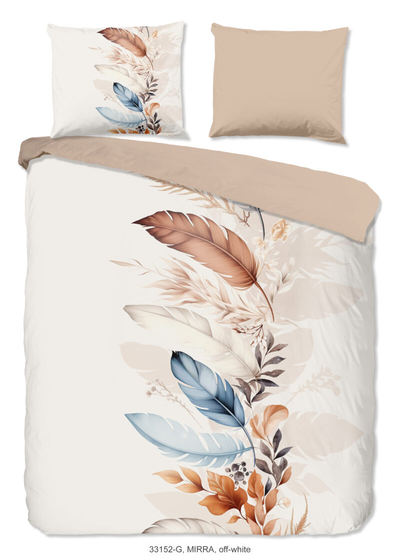 Good Morning Dekbedovertrek "veren" - Wit - (200x200/220 cm) - Katoen