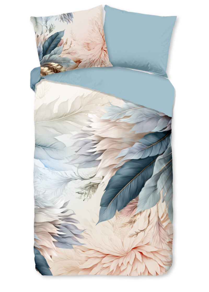 Good Morning Dekbedovertrek "veren en bladeren" - Multi - (140x200/220 cm) - Katoen