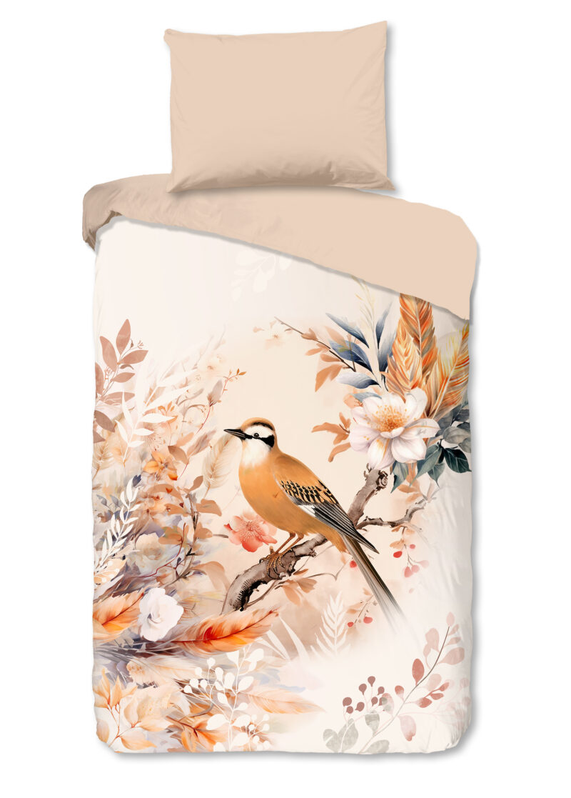 Good Morning Dekbedovertrek "vogel en bloemen" - Multi - (140x200 cm) - Katoen