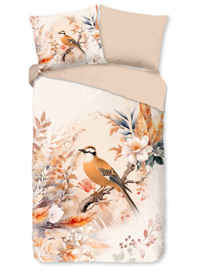 Good Morning Dekbedovertrek "vogel en bloemen" - Multi - (140x200/220 cm) - Katoen