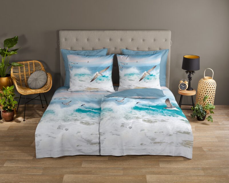 Good Morning Katoenen dekbedovertrek  "Celle" - Blauw