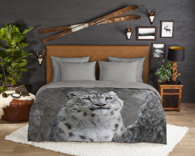 Good Morning Flanellen dekbedovertrek  "Chief" - Grijs
