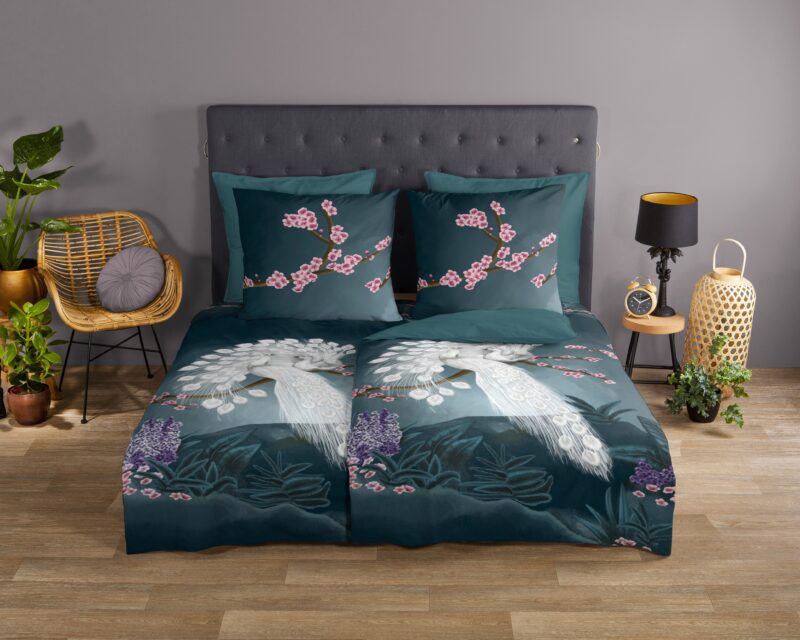 Good Morning Katoenen dekbedovertrek  "Genesis" - Petrol