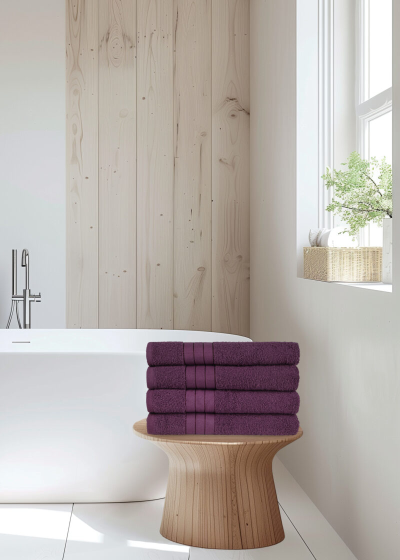 Good Morning Handdoeken set van 4 "" - Bordeaux