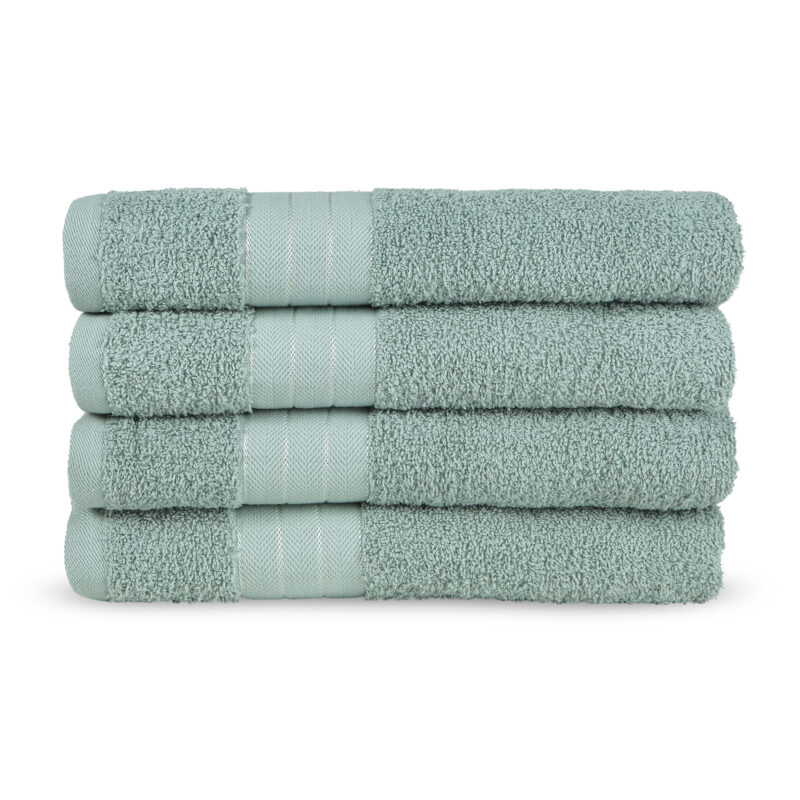 Good Morning Handdoeken set van 4 "Uni" - Groen - (50x100 cm) - Katoen