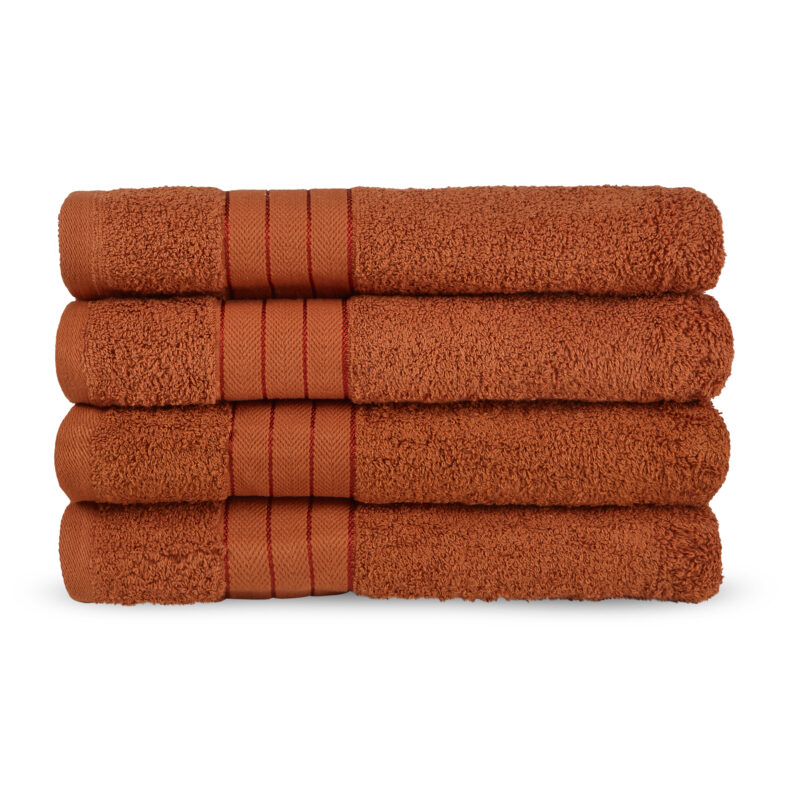 Good Morning Handdoeken set van 4 "Uni" - Terra - (50x100 cm) - Katoen