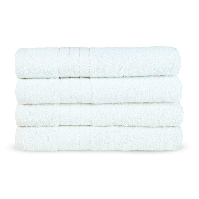 Good Morning Handdoeken set van 4 "Uni" - Wit - (50x100 cm) - Katoen