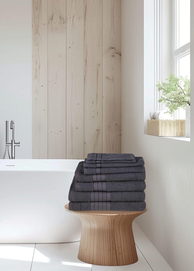 Good Morning Handdoeken set van 8 "" - Antraciet