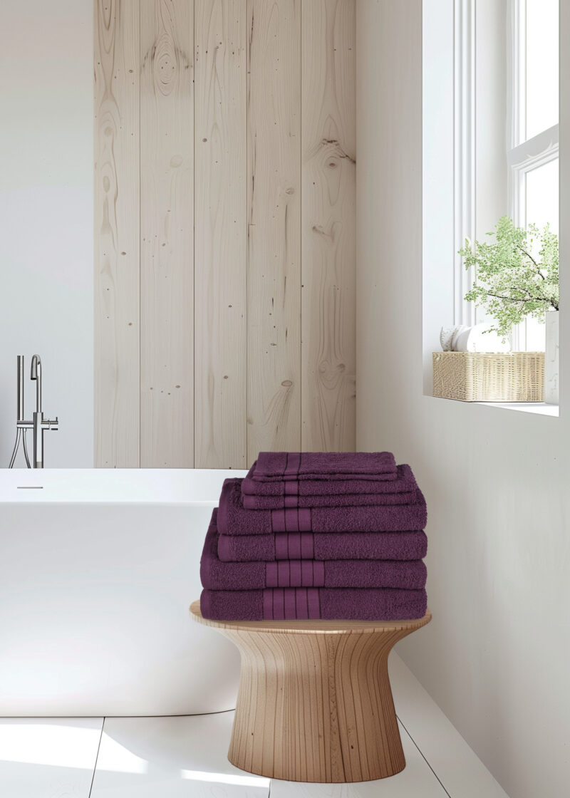 Good Morning Handdoeken set van 8 "" - Bordeaux