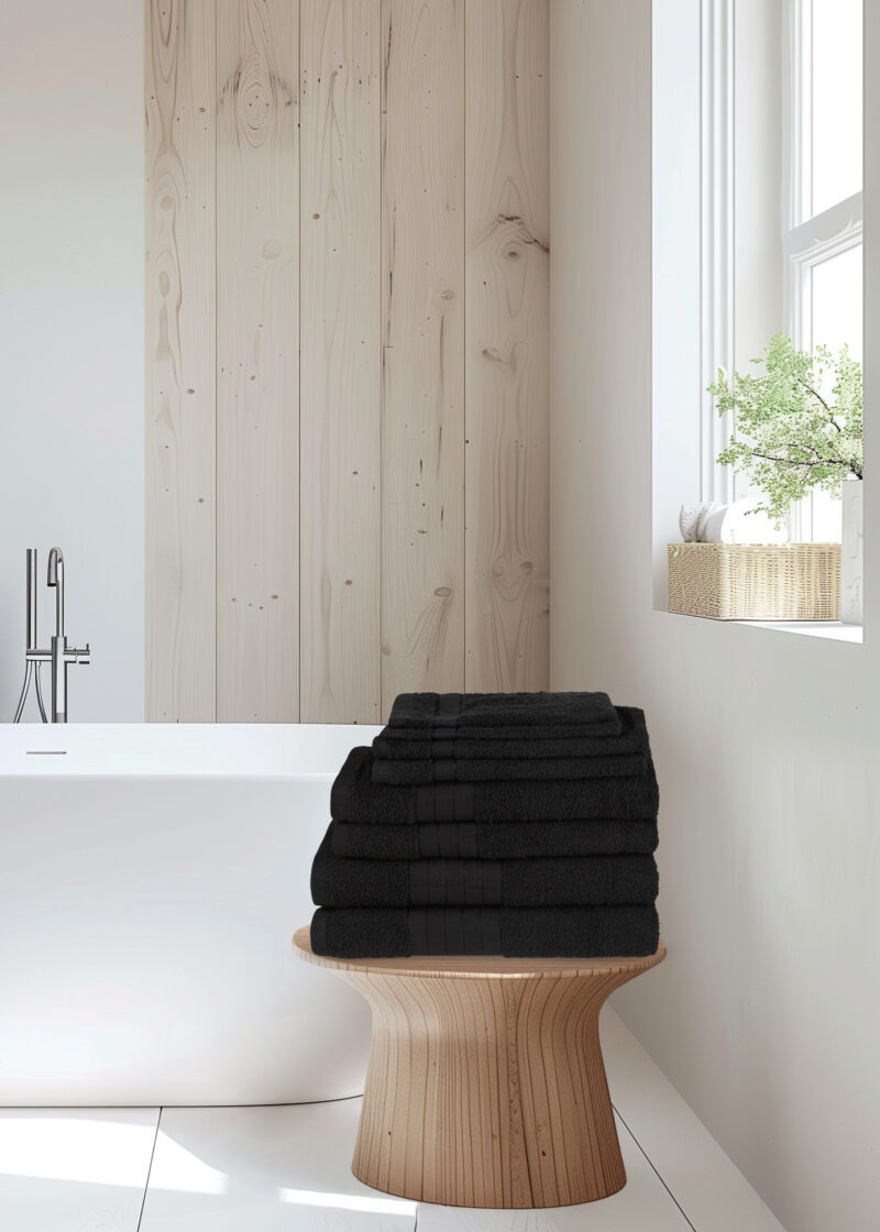 Good Morning Handdoeken set van 8 "" - Zwart