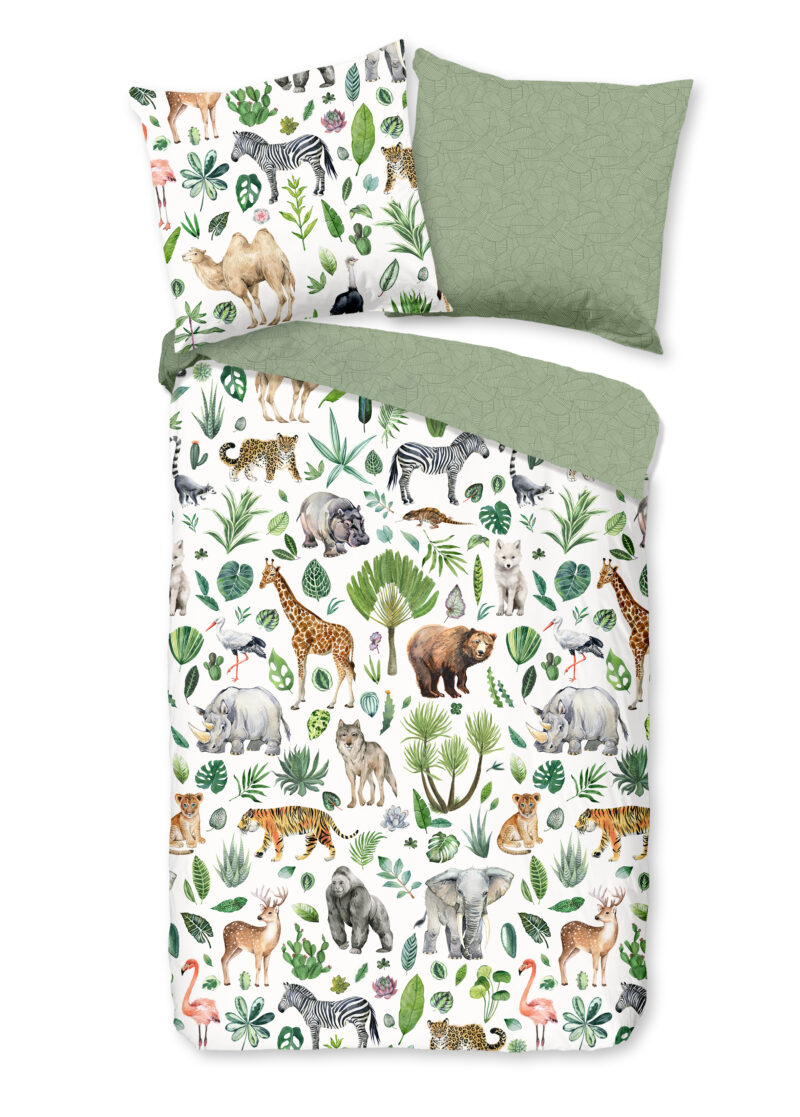 Good Morning Kinderdekbedovertrek "Afrikaanse dieren / big five" - Multi - (135x200 cm) - Katoen