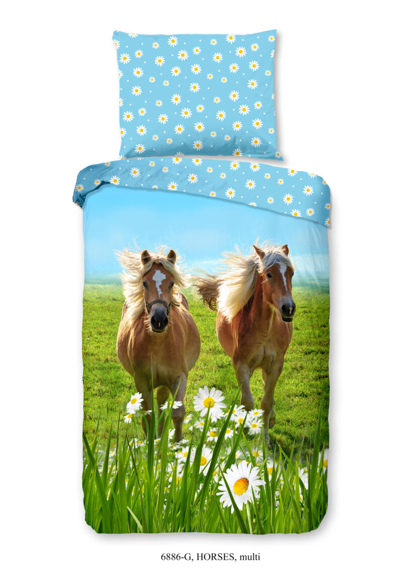 Good Morning Kinderdekbedovertrek "Haflinger paarden" - Multi - (140x200 cm) - Katoen