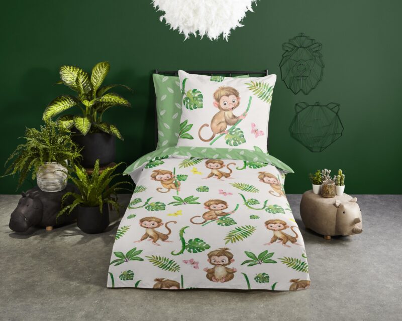 Good Morning Katoenen kinderdekbedovertrek  "Play" - Groen