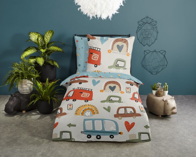 Good Morning Katoenen kinderdekbedovertrek  "Move" - Multi