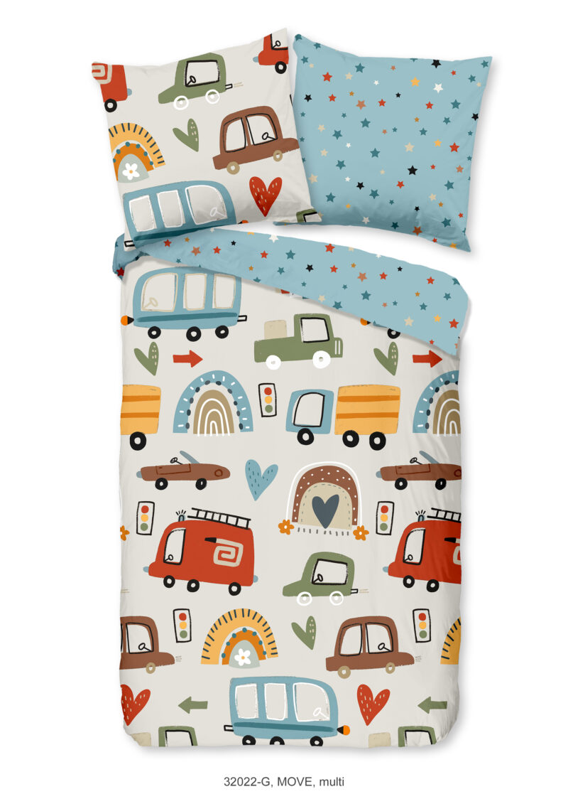 Good Morning Kinderdekbedovertrek "auto's" - Multi - (135x200 cm) - Katoen
