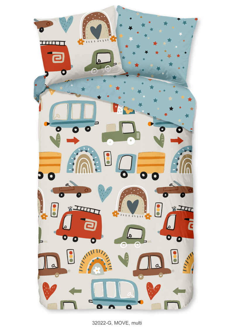 Good Morning Kinderdekbedovertrek "auto's" - Multi - (140x200/220 cm) - Katoen