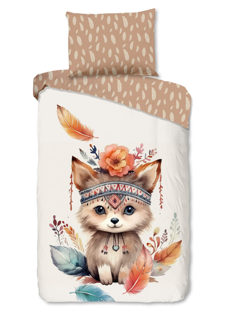 Good Morning Kinderdekbedovertrek "baby vos/ herfst thema" - Multi - (140x200 cm) - Katoen