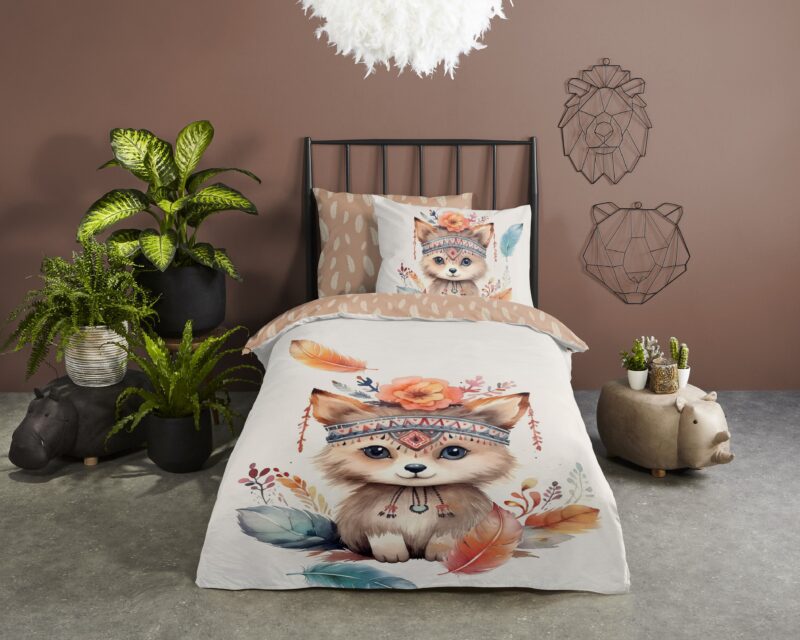 Good Morning Katoenen kinderdekbedovertrek  "Hay" - Multi