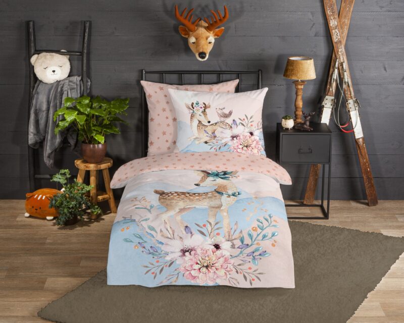 Good Morning Flanellen kinderdekbedovertrek  "Josy" - Multi