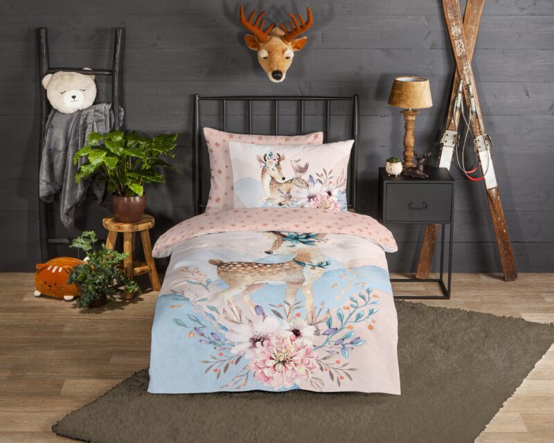 Good Morning Flanellen kinderdekbedovertrek  "Josy" - Multi