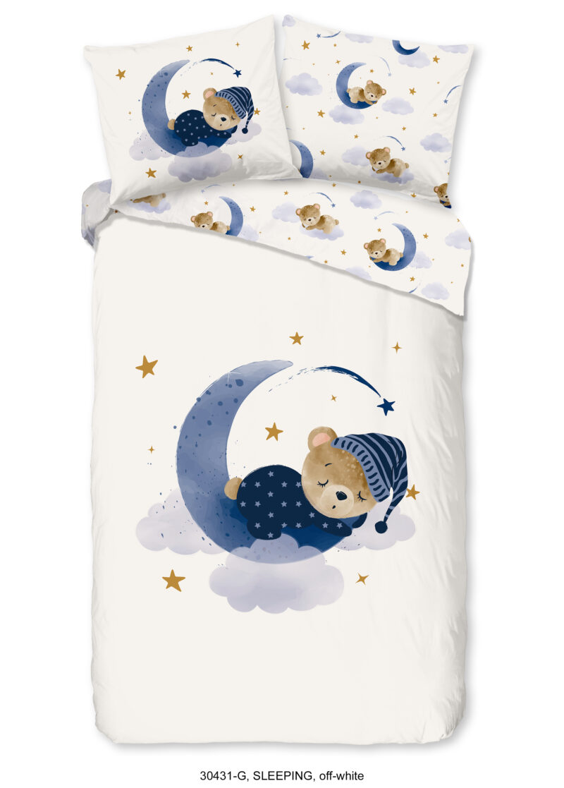 Good Morning Kinderdekbedovertrek "beer" - Ecru - (140x200/220 cm) - Katoen