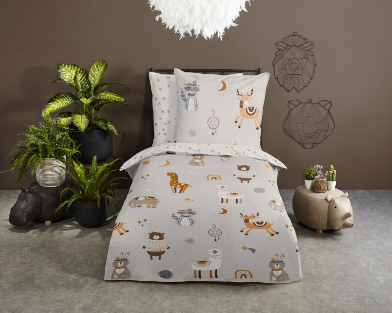Good Morning Katoenen kinderdekbedovertrek  "Woody" - Multi