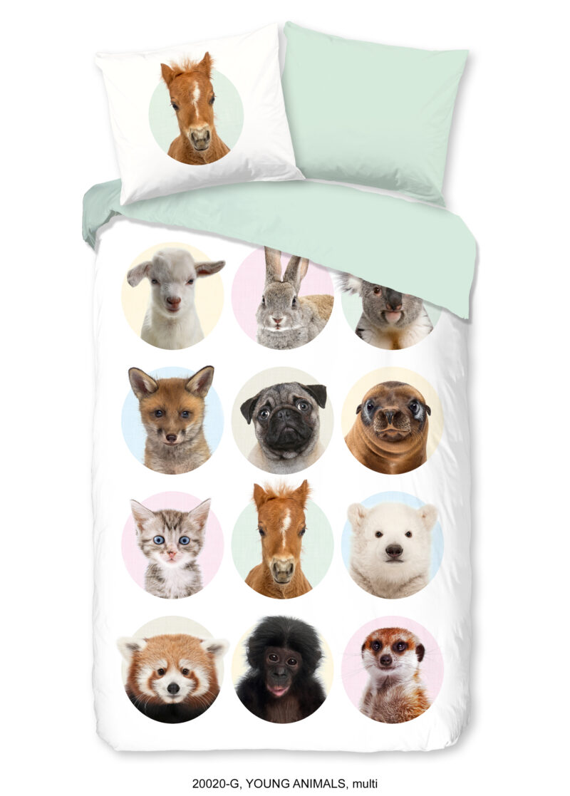 Good Morning Kinderdekbedovertrek "dieren" - Multi - (140x200/220 cm) - Katoen