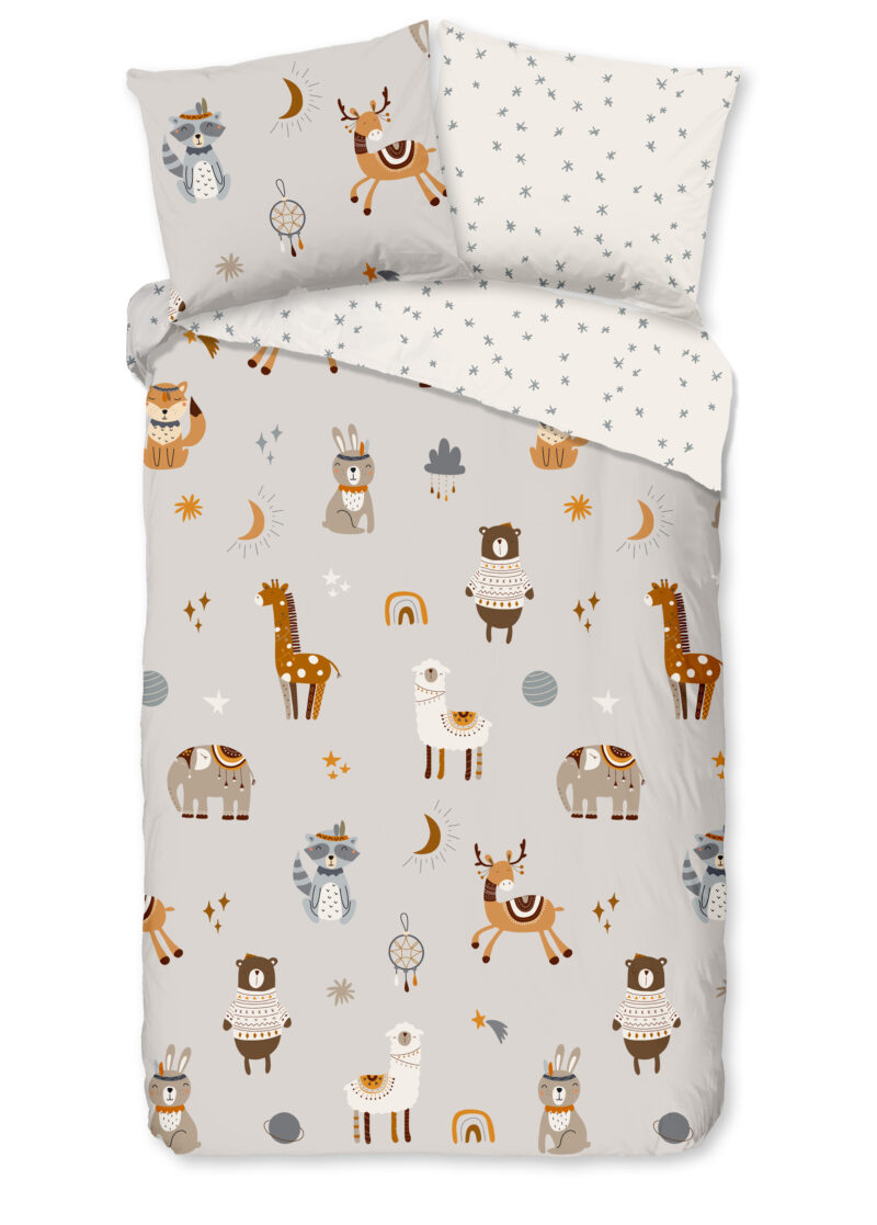 Good Morning Kinderdekbedovertrek "dieren" - Multi - (140x200/220 cm) - Katoen